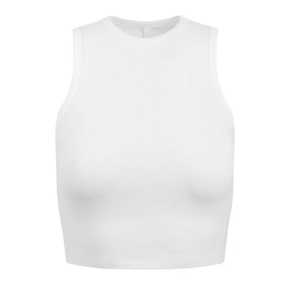 Skims Drop Needle Cropped Tank SL-TNK-9839W Snow White Small